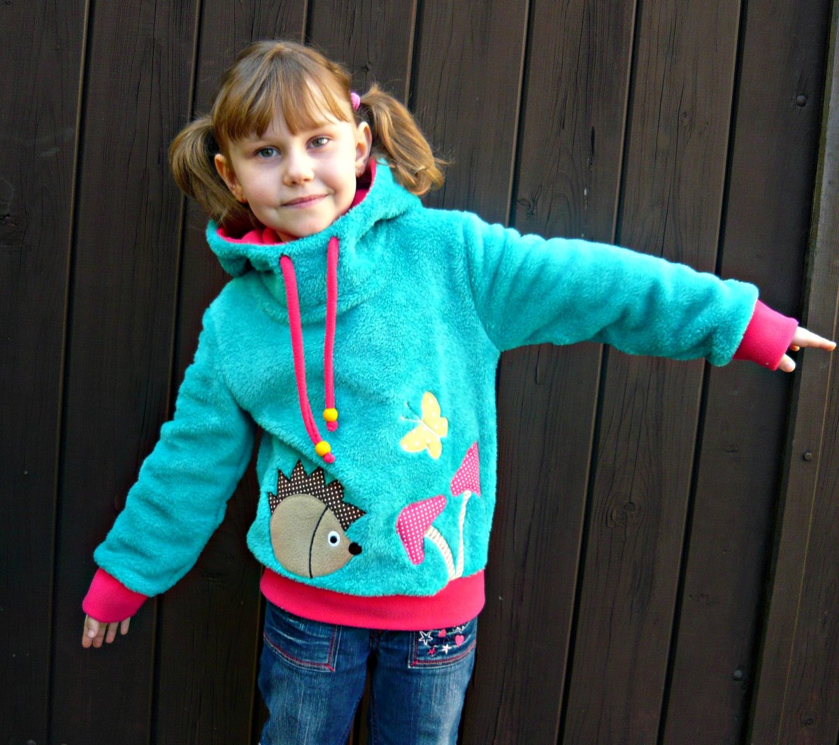 Smaragdová wellsoft mikinka....vel. 110/116 SKLADEM