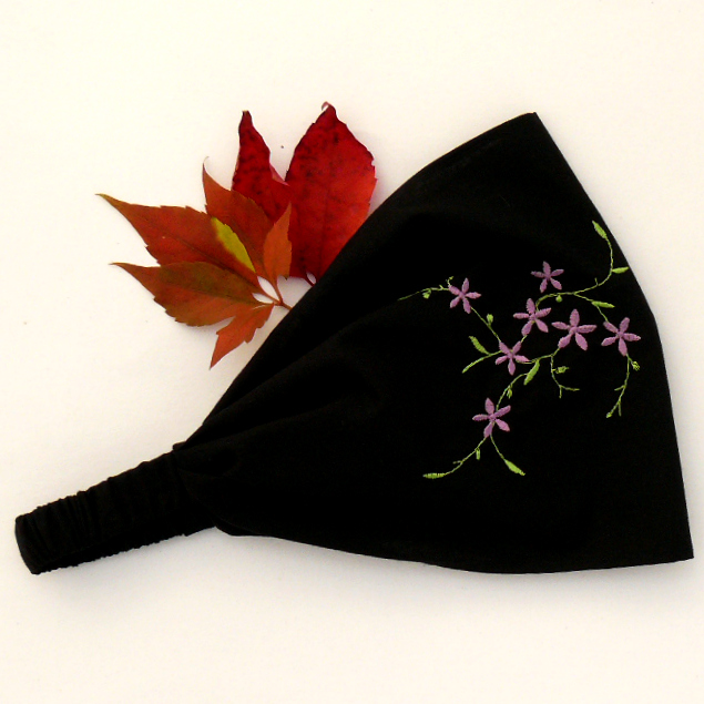 Látková čelenka, šátek - kytičková romantika