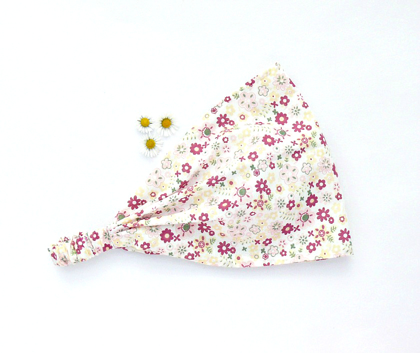 Látková čelenka - květinky