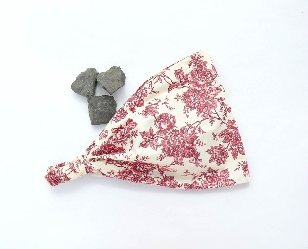 Látková čelenka, šátek - vínové květiny