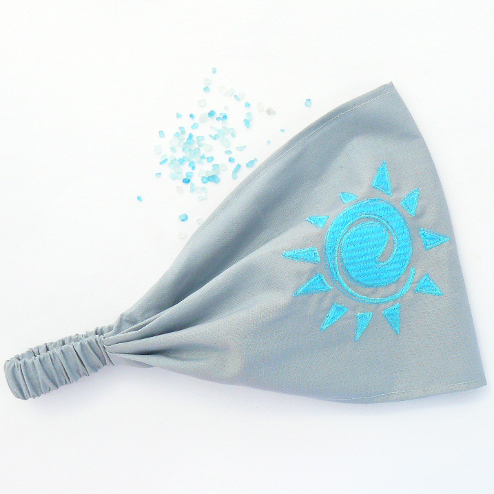 Látková čelenka, šátek - azurové slunce