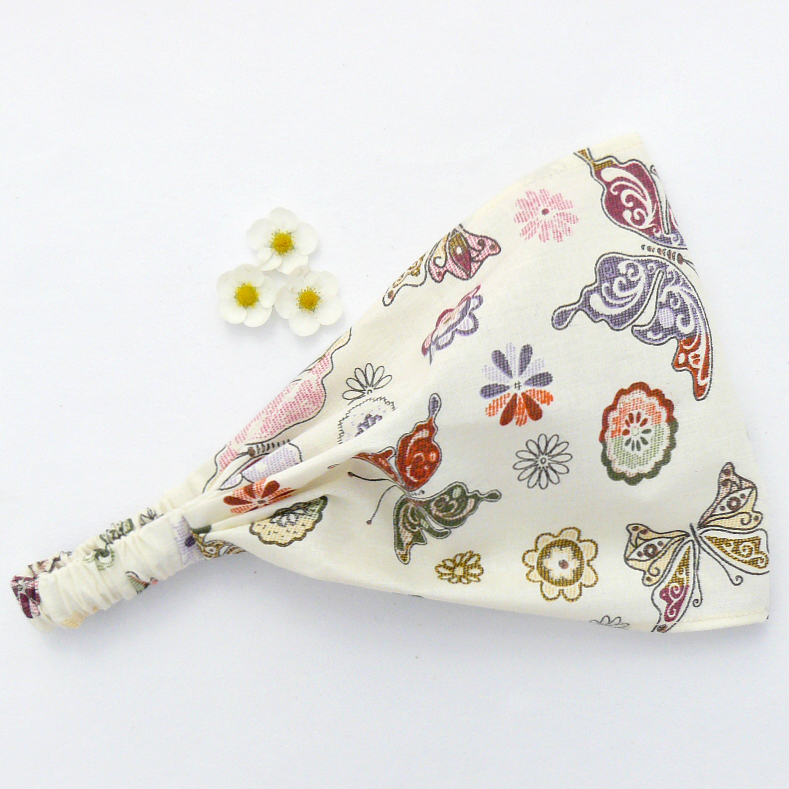 Látková čelenka, šátek - motýlová