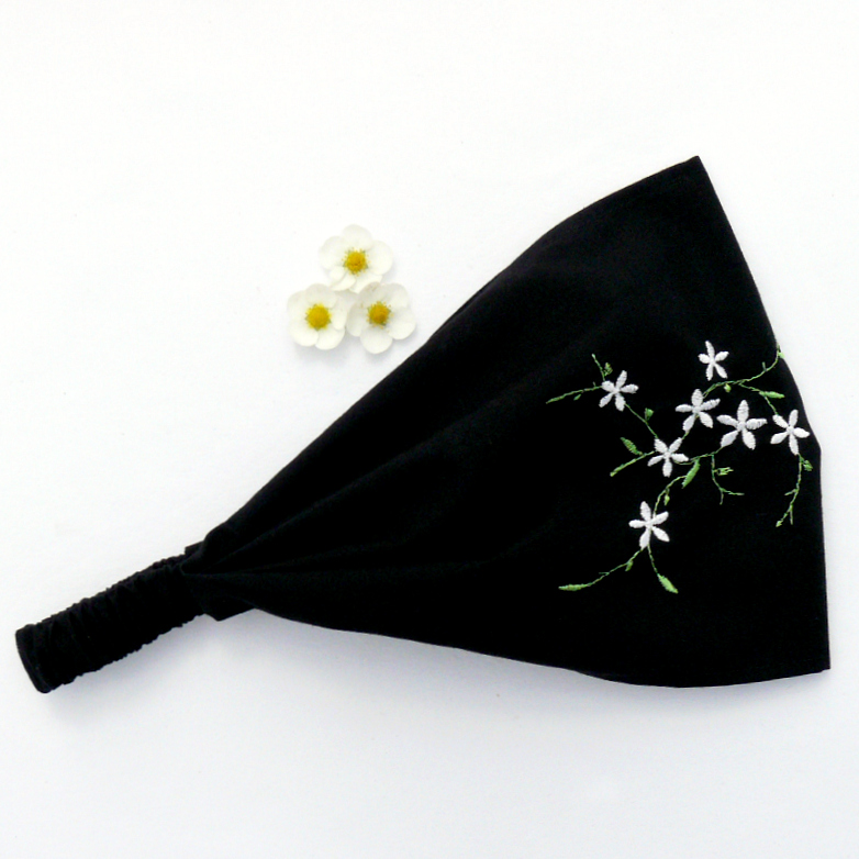 Látková čelenka, šátek - kytičková romantika