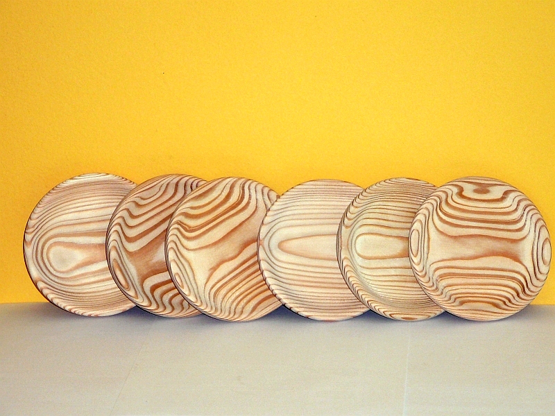 Talířky modřínové - sada 6 ks