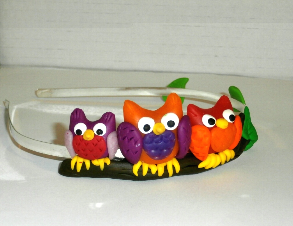 Dívčí čelenka se sovičkami