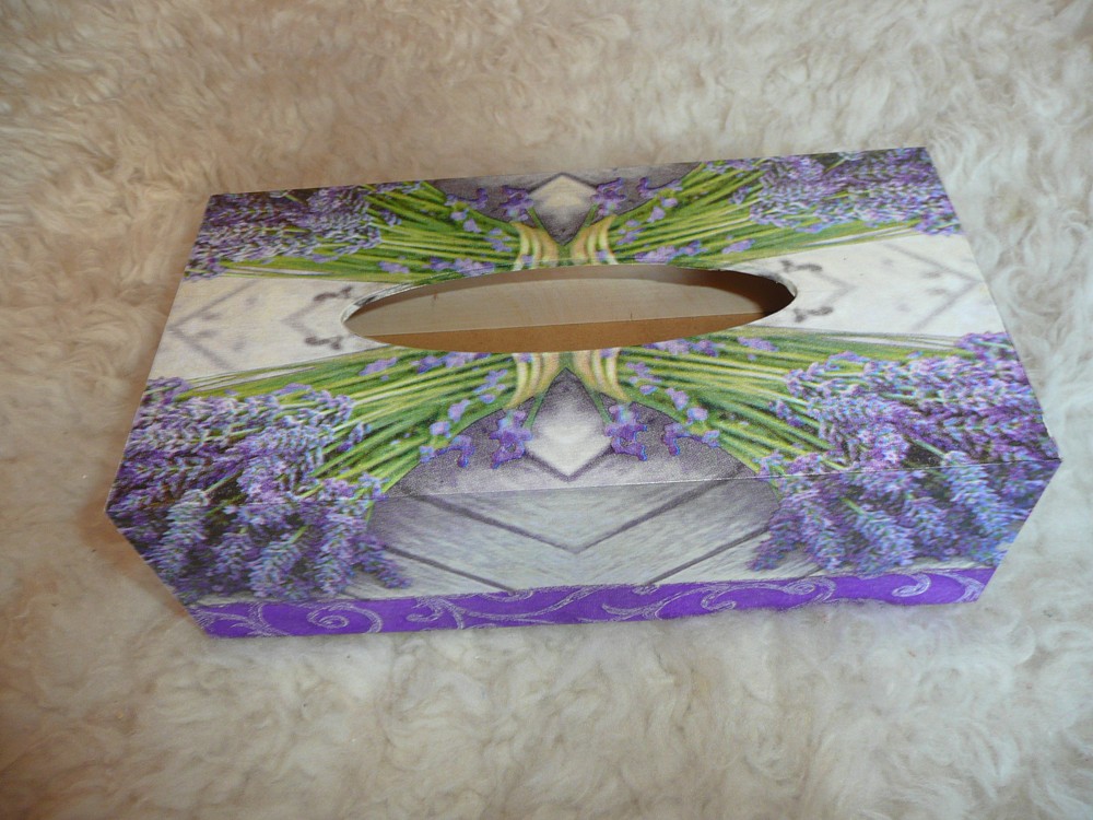 krabička na kapesníky levandule