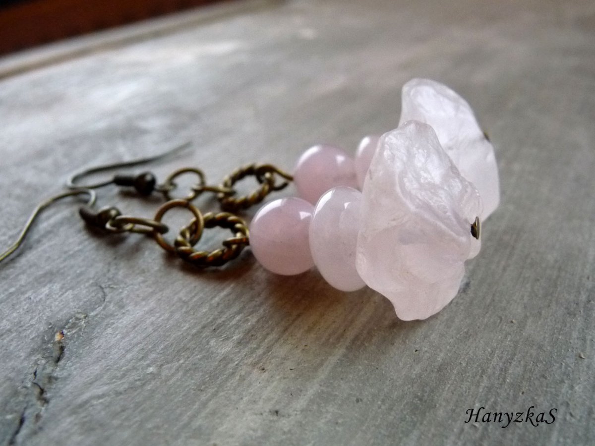 Náušnice: Růženínové s věnečkem