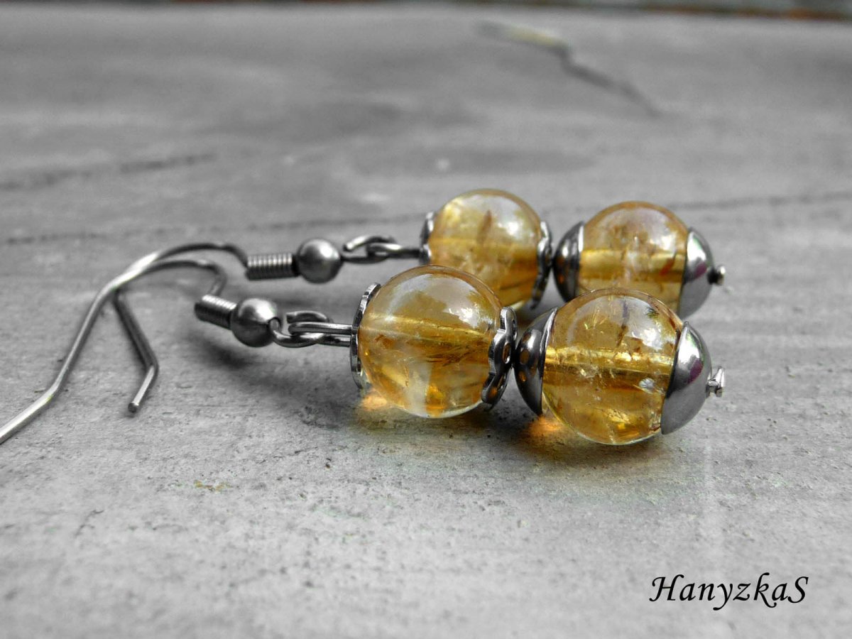 Náušnice: Citrínové