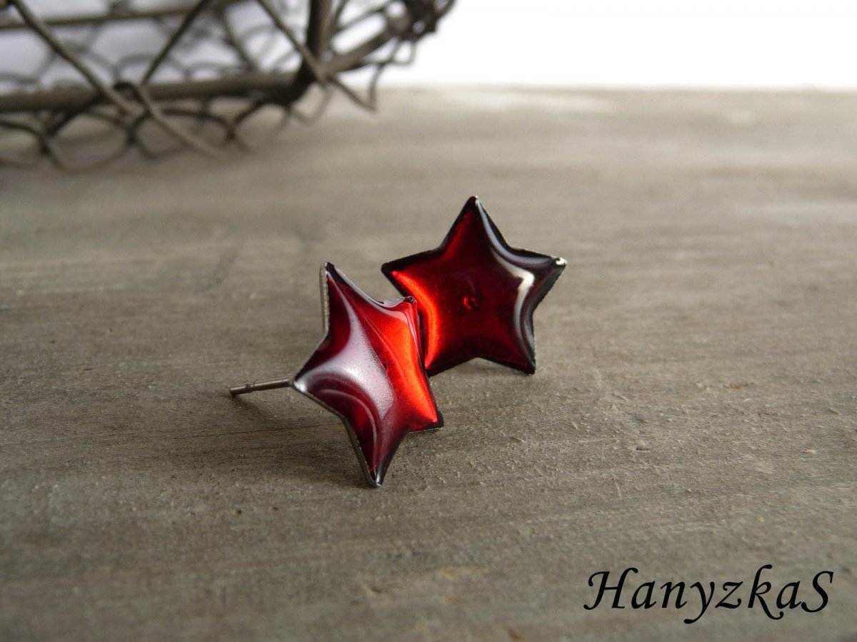 Náušnice: Rubínové hvězdičky