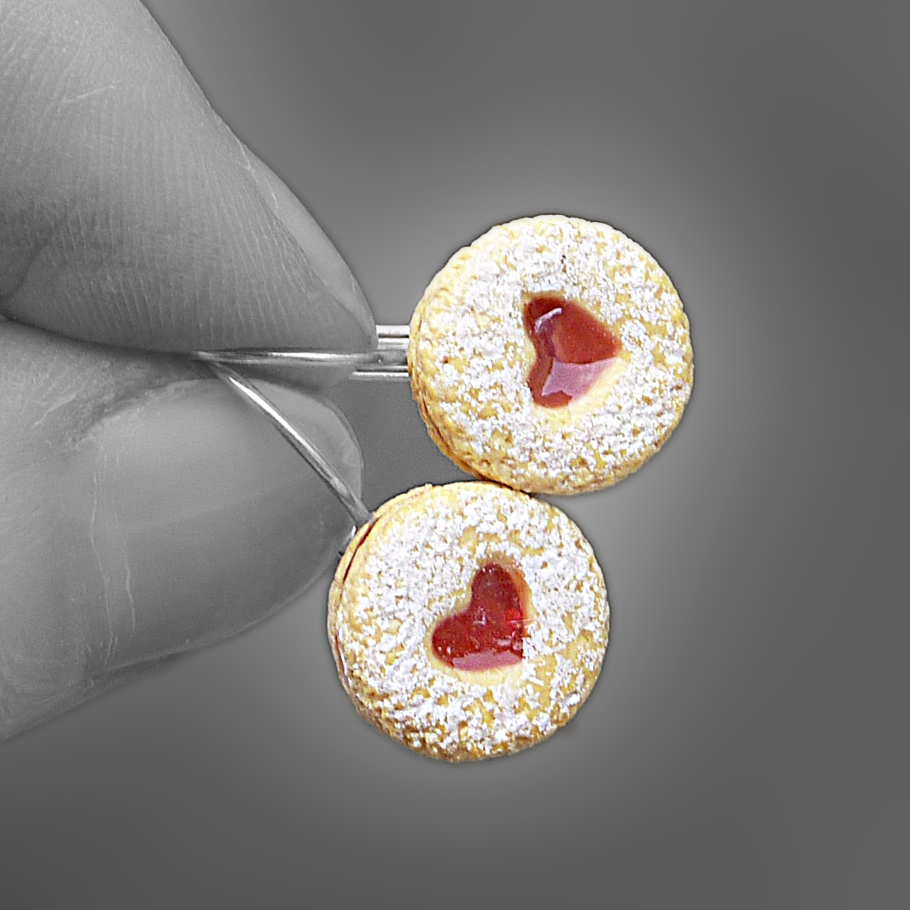 Linecká kolečka se srdíčky (zavírací háčky) 