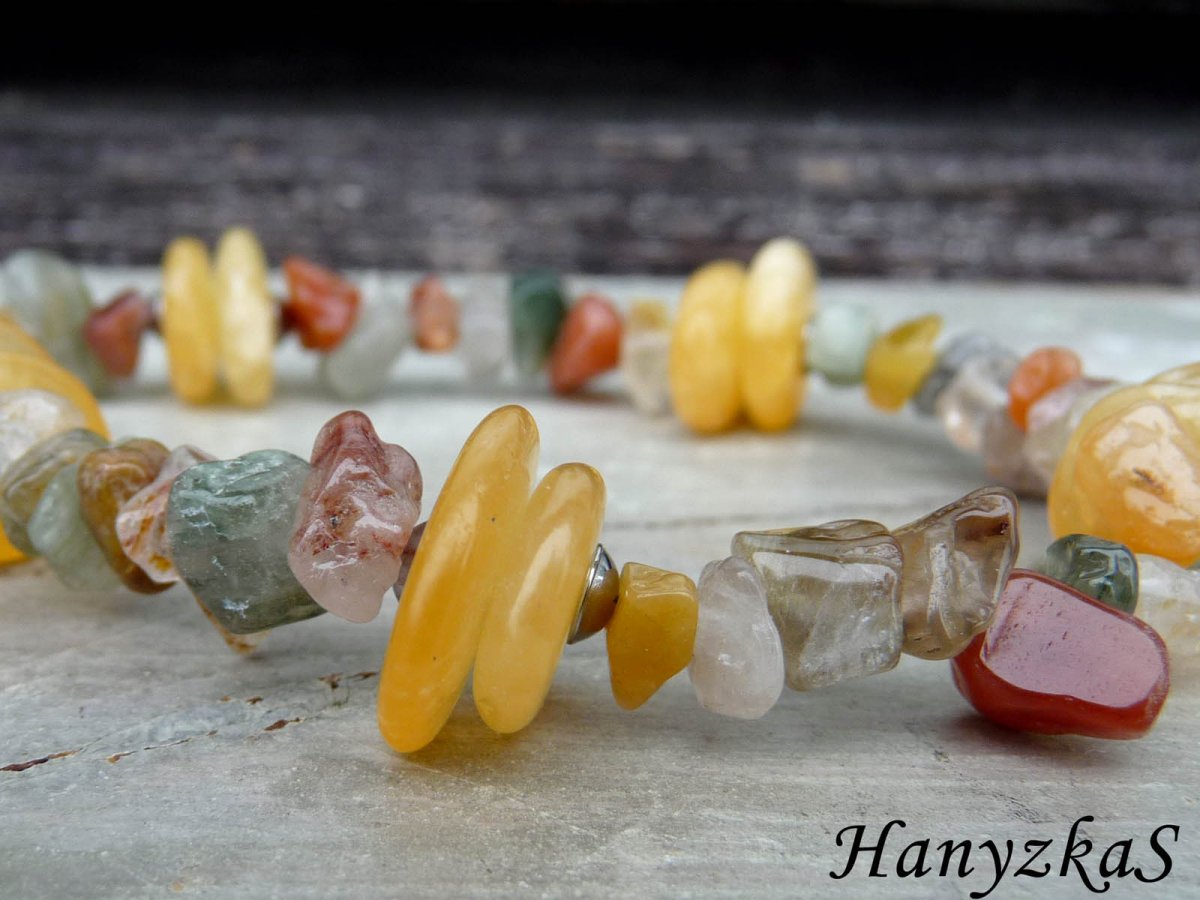 Náramek: Sagenit a kalcit