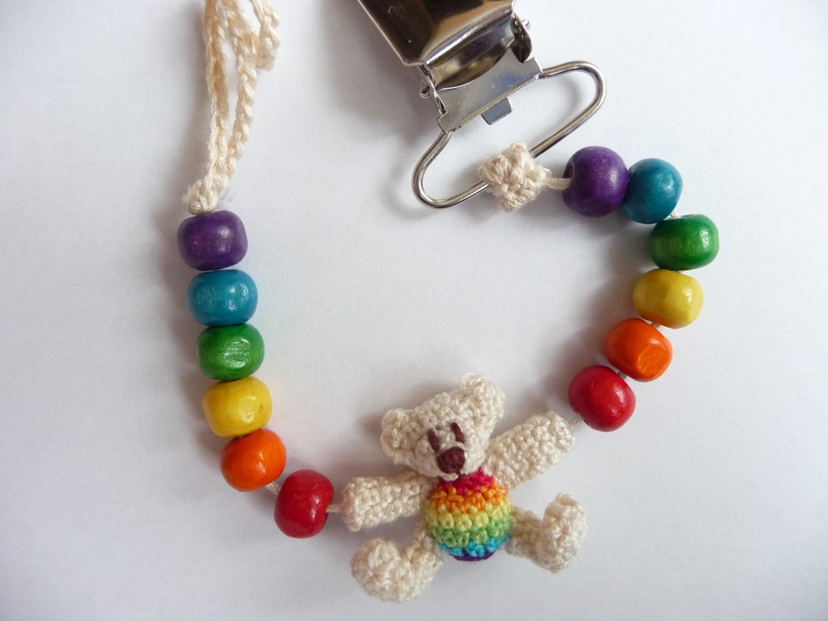 Klip na dudlík duhový