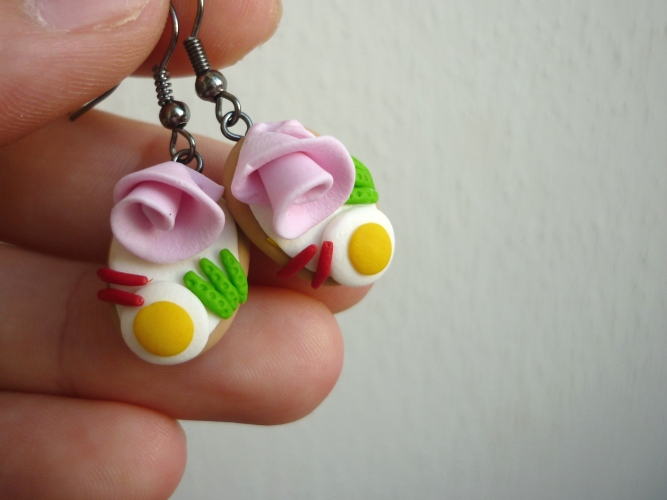 Naušnice - fimo chlebíčky