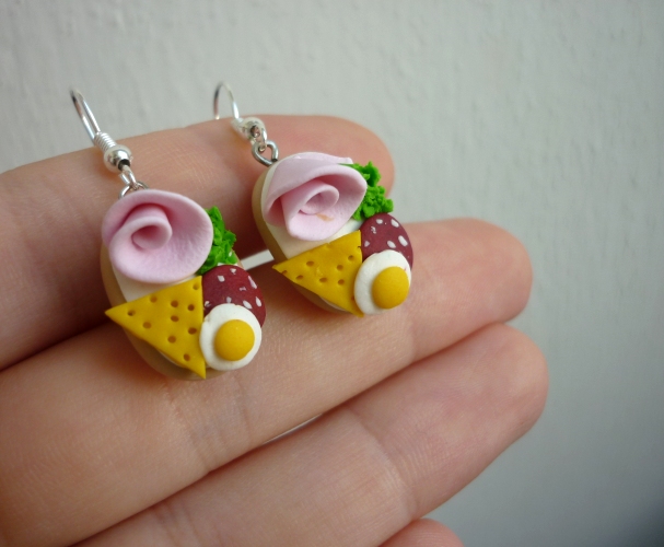 Naušnice - fimo chlebíčky