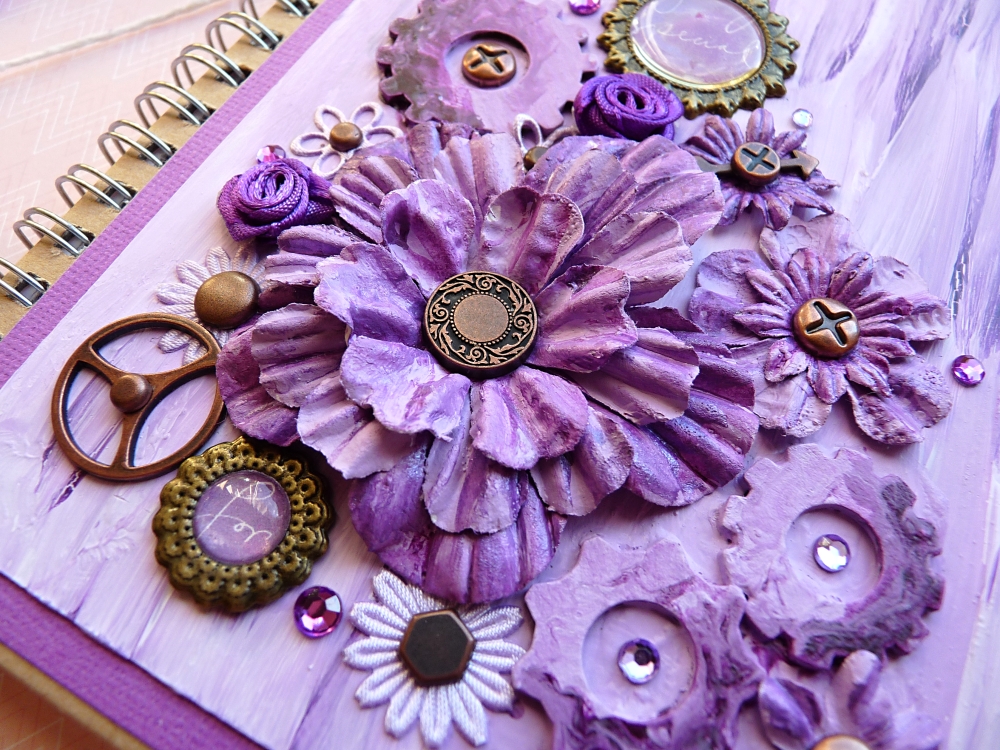 Blok fialový květinový