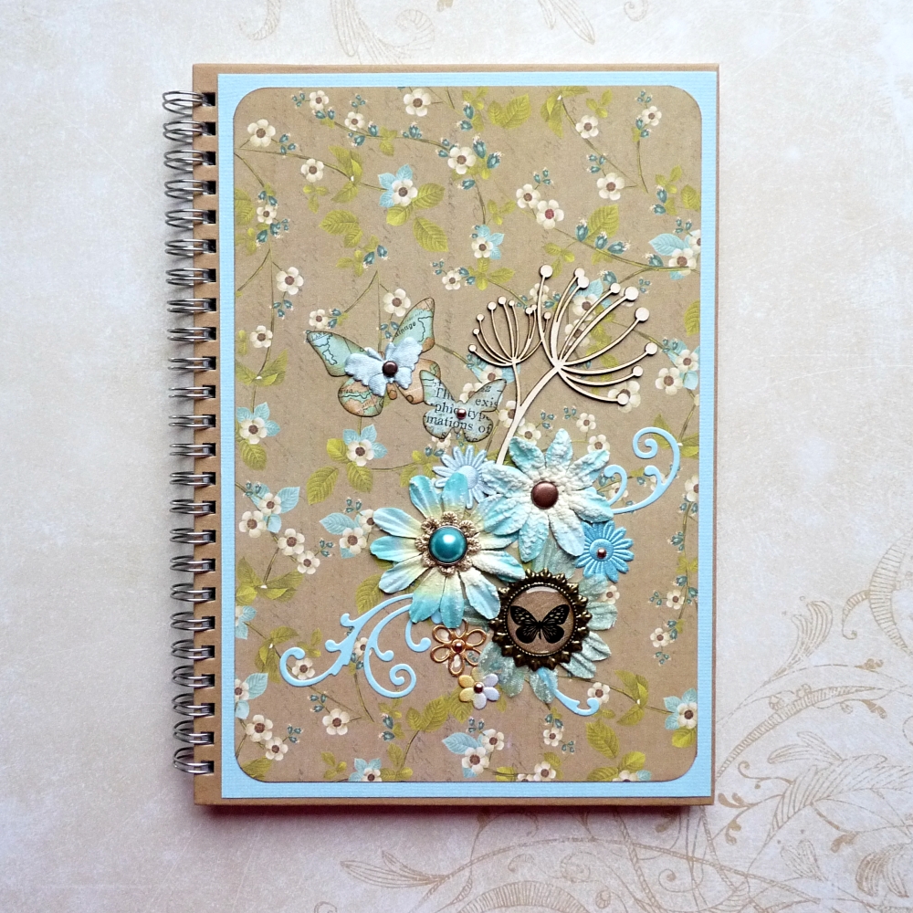 Blok tyrkysový s motýlky