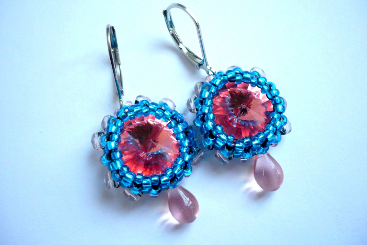 Modrorůžové - swarovski