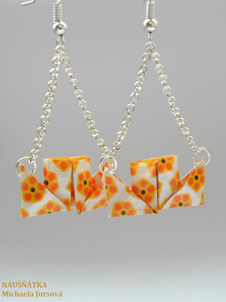 - origami boat - náušnice, slunečnice