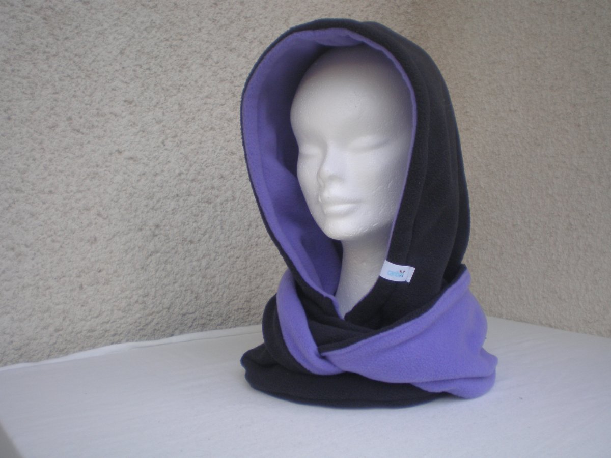 Šálák-oboustranný nákrčník s kapucou