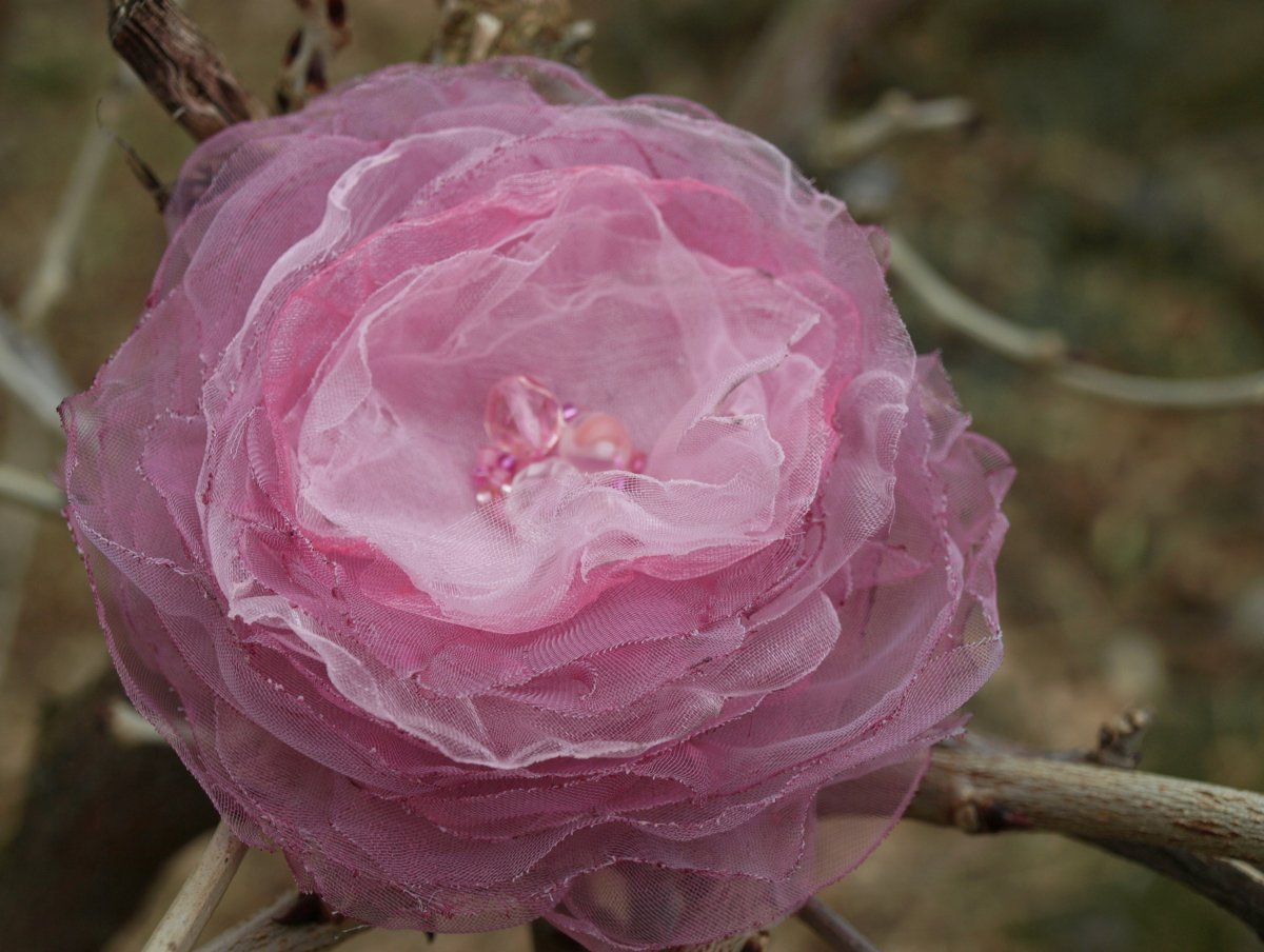 Květinová brož ,,Anglická růže ,,