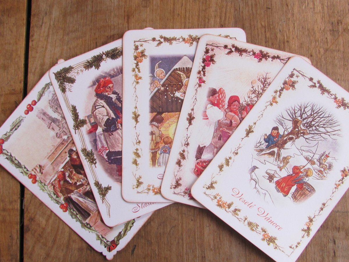 Vánoční pohlednice staročeské - sada č. 2