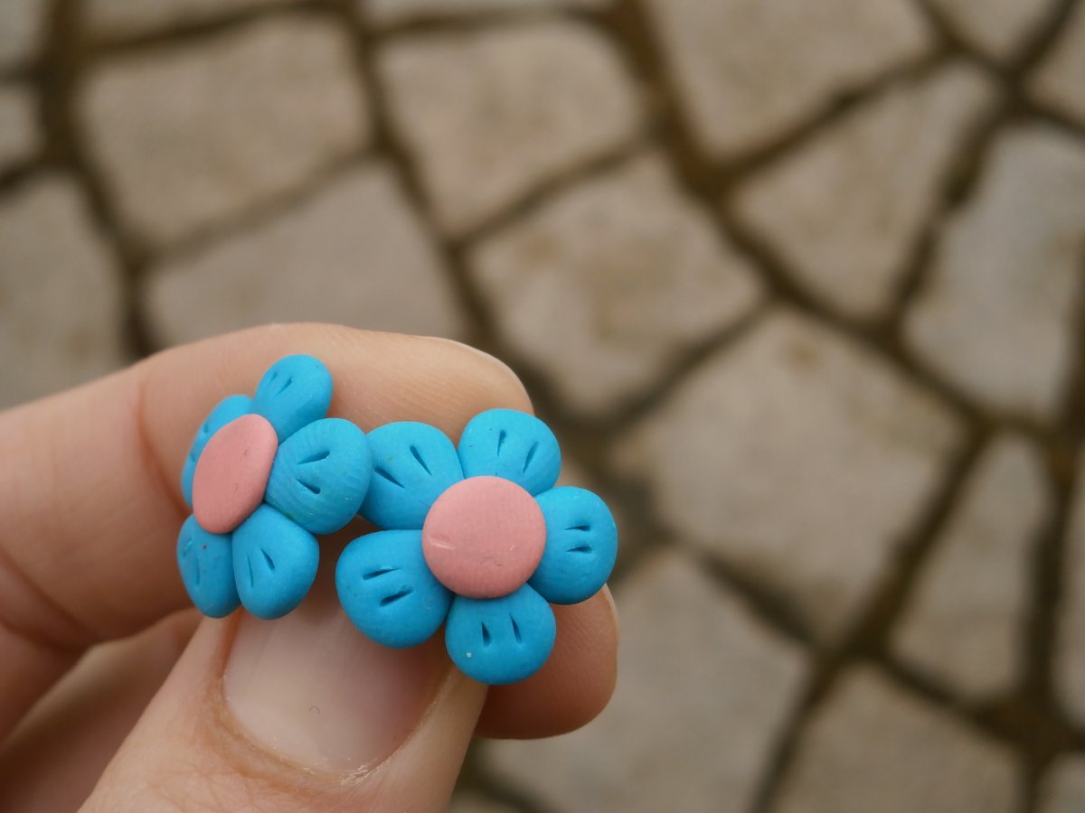 Náušnice modré kytičky