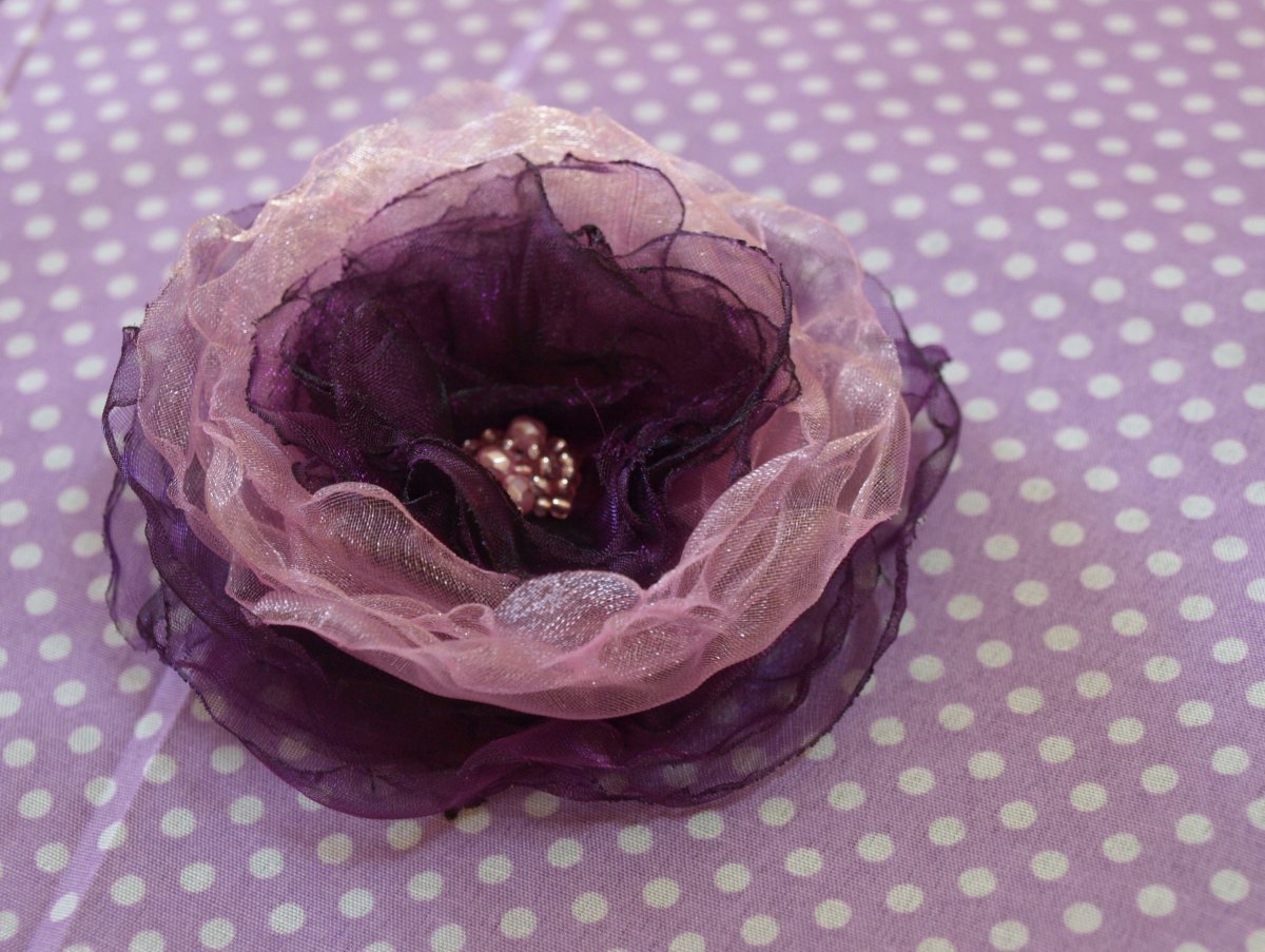 Květinová brož ,,Anglická růže ,,