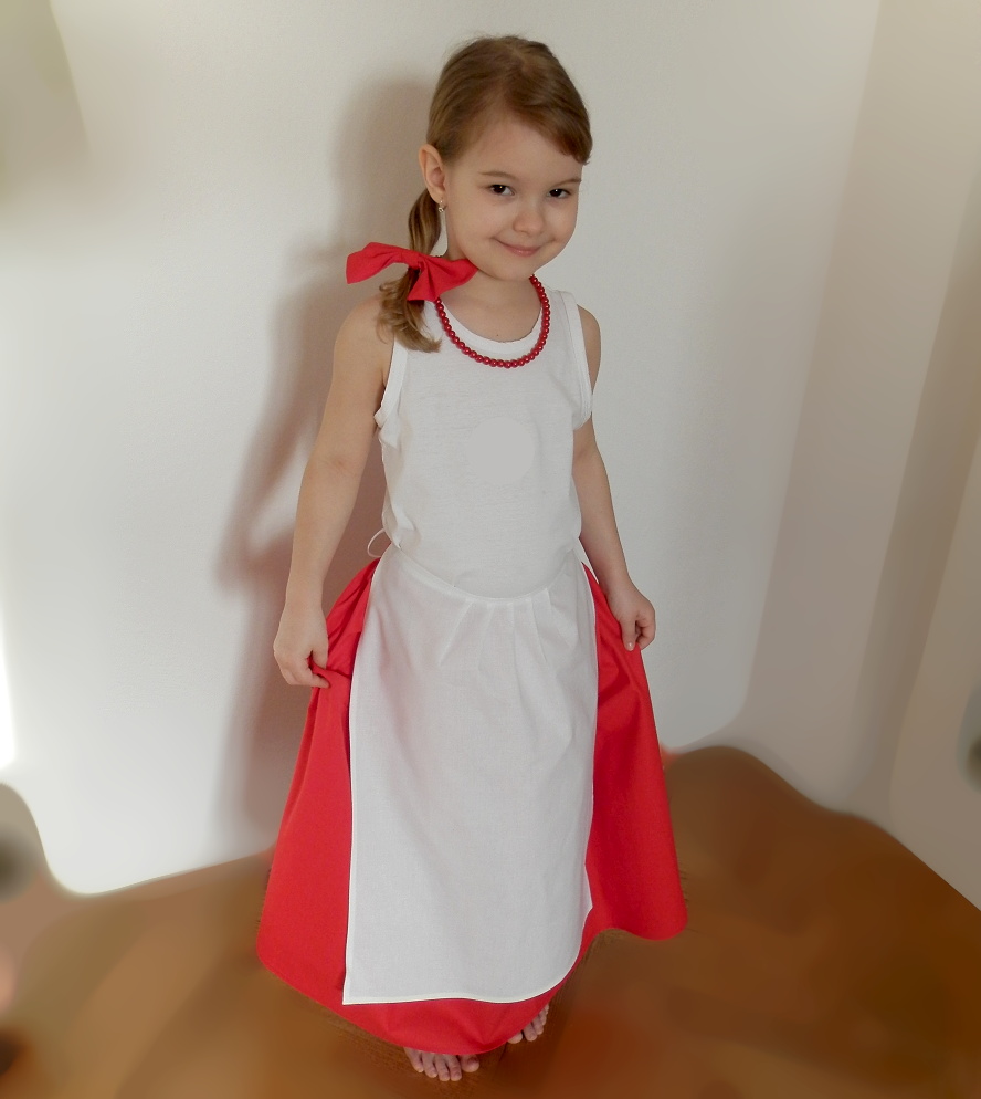 manka maska,sukně,mašle,zástěrka