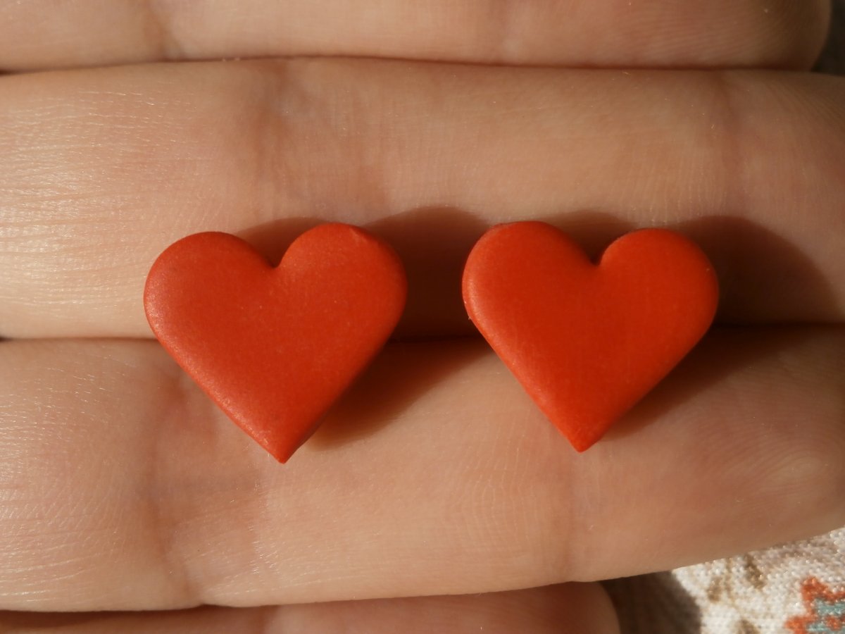 Náušnice bodovky – srdíčka