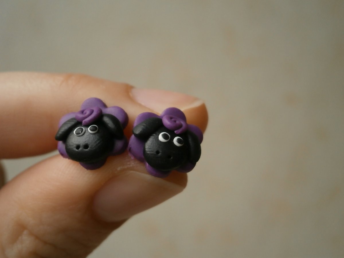 Náušnice ovce fialové