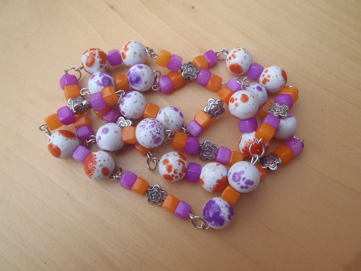 oranžovo fialové korále 