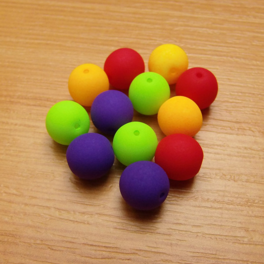 Neonové kuličky - 8mm - mix - 16 kusů