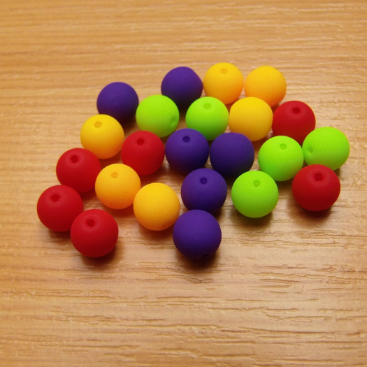 Neonové kuličky - 6mm - mix - 24 kusů