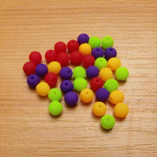 Neonové kuličky - 4mm - mix - 40 kusů
