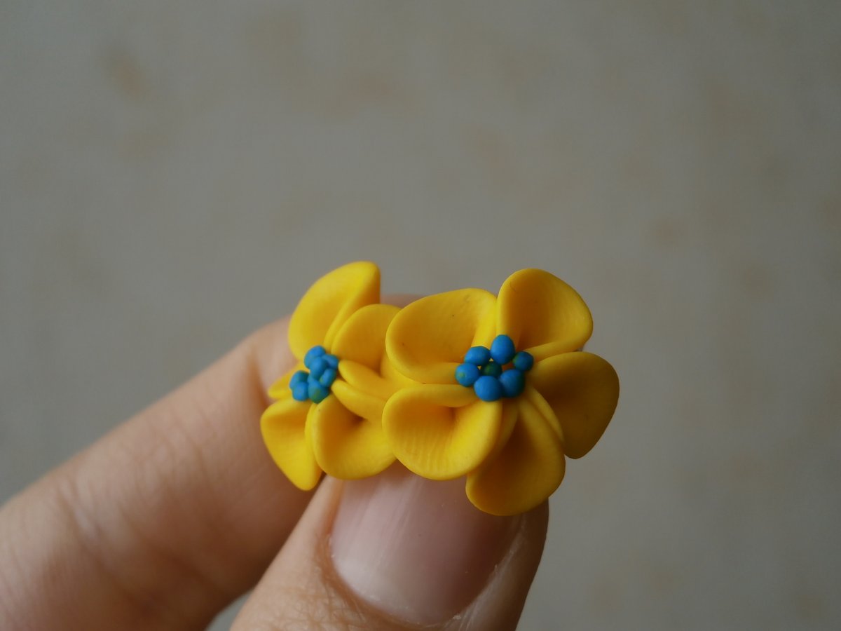 Náušnice žluté kvítky