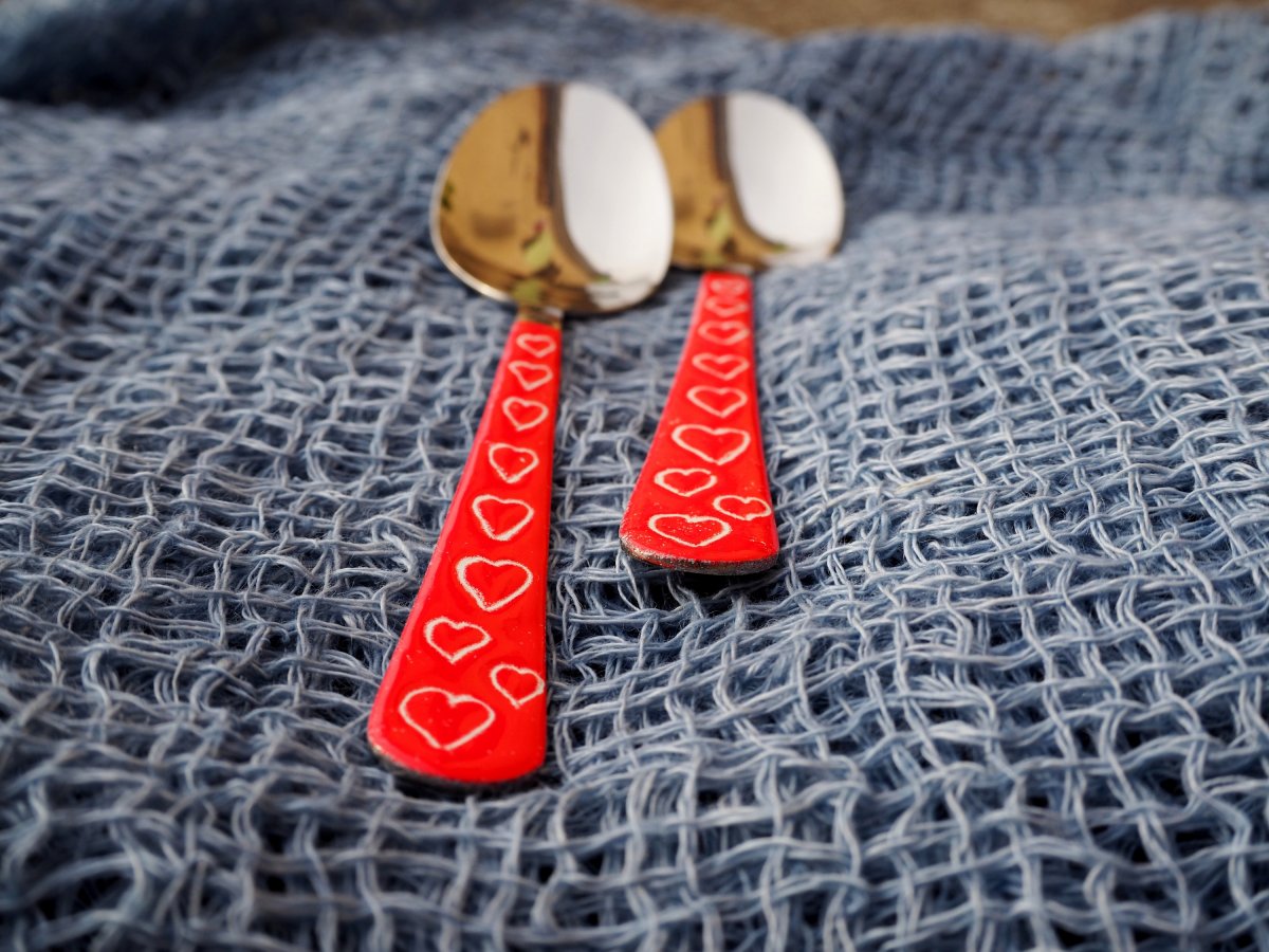 Malé lžičky srdíčkové