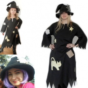 čarodějnice-klobouk  a šaty