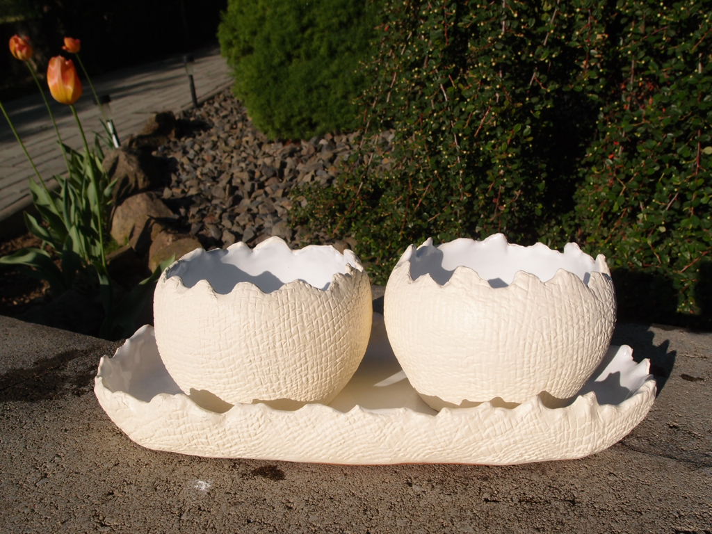 Květináč dvojitý -bílý