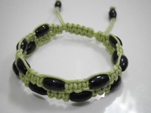 Náramek Shamballa zelený/černý