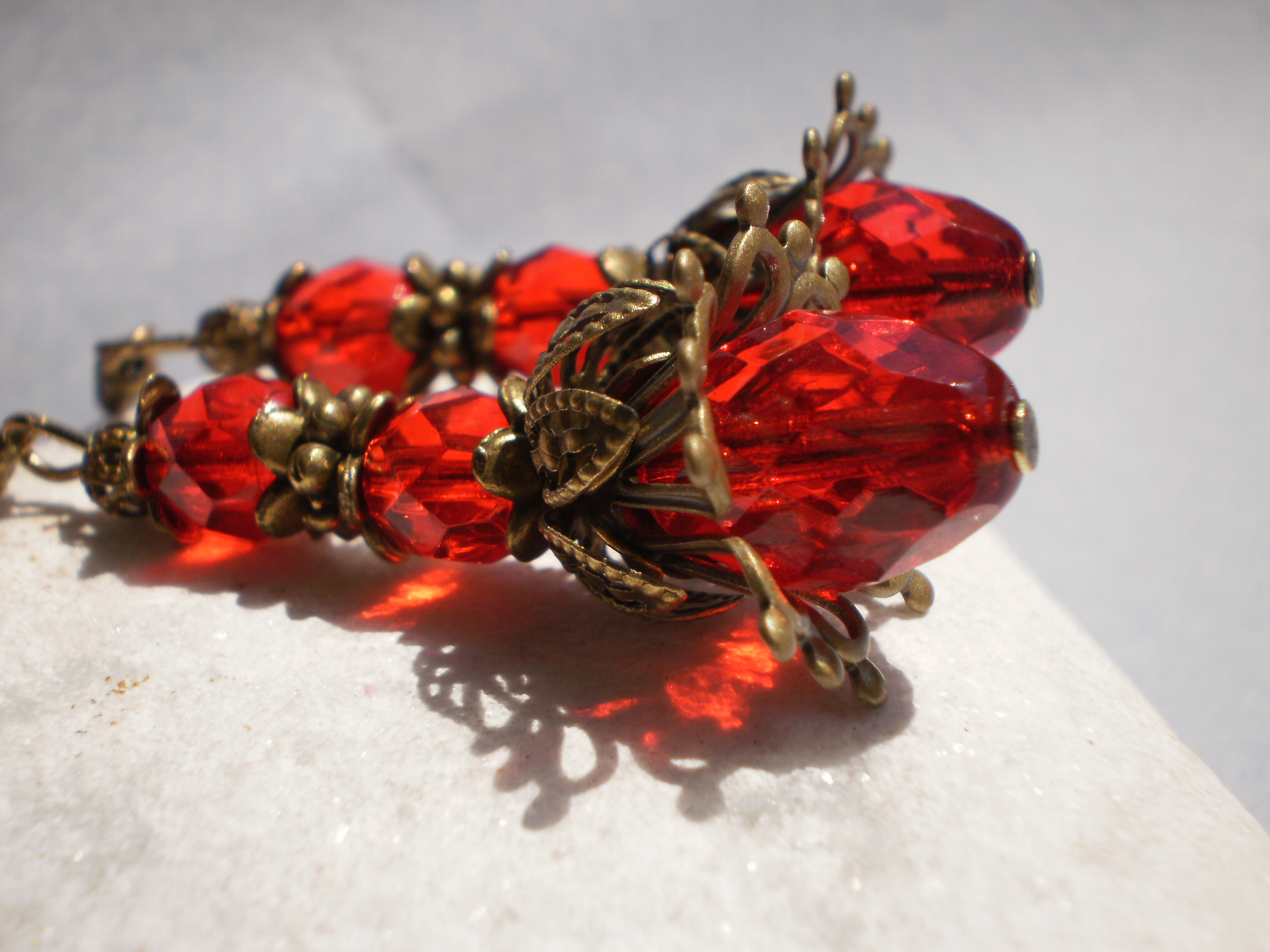 Vintage červené náušnice