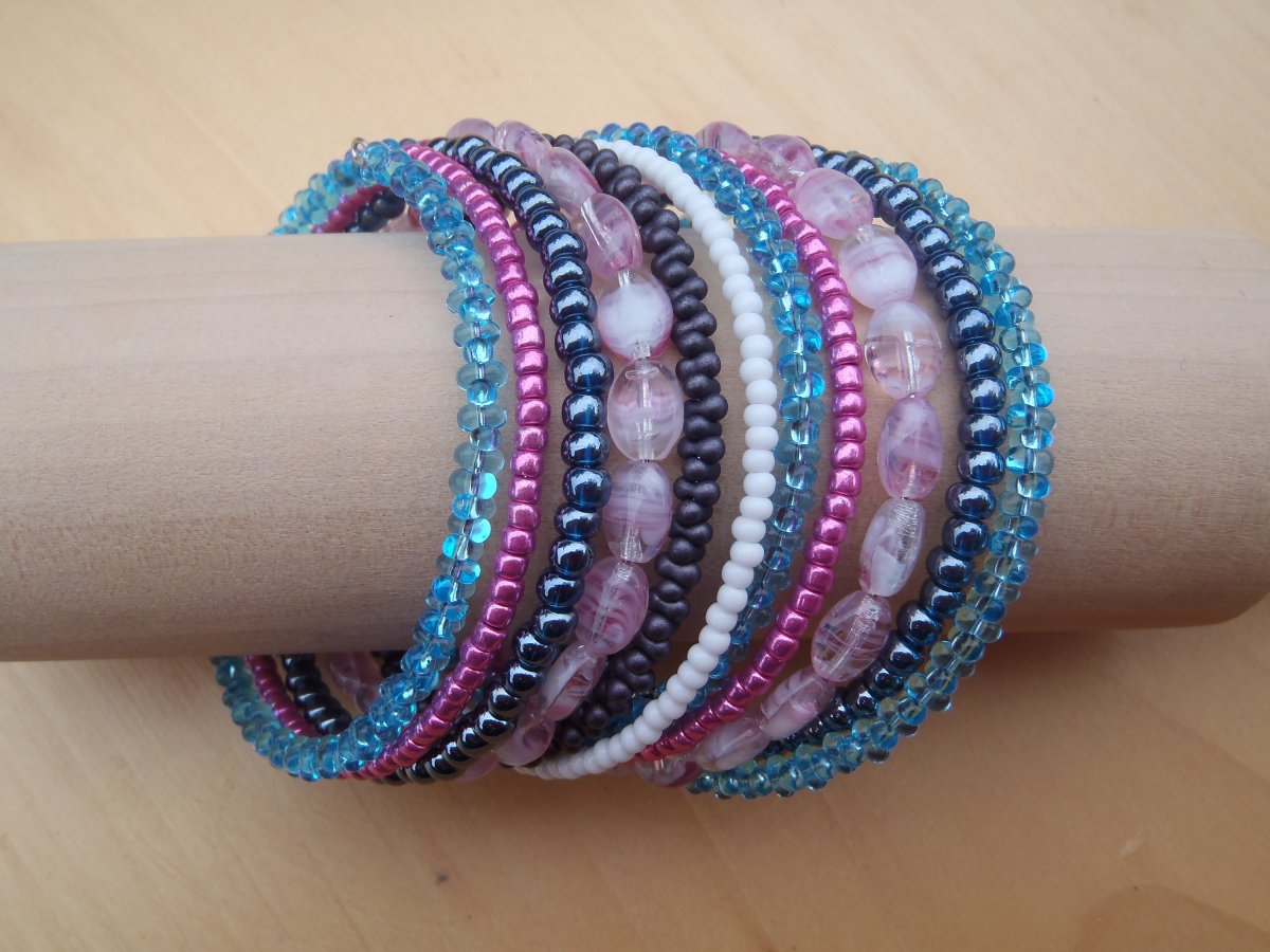 tyrkysová s růžovou