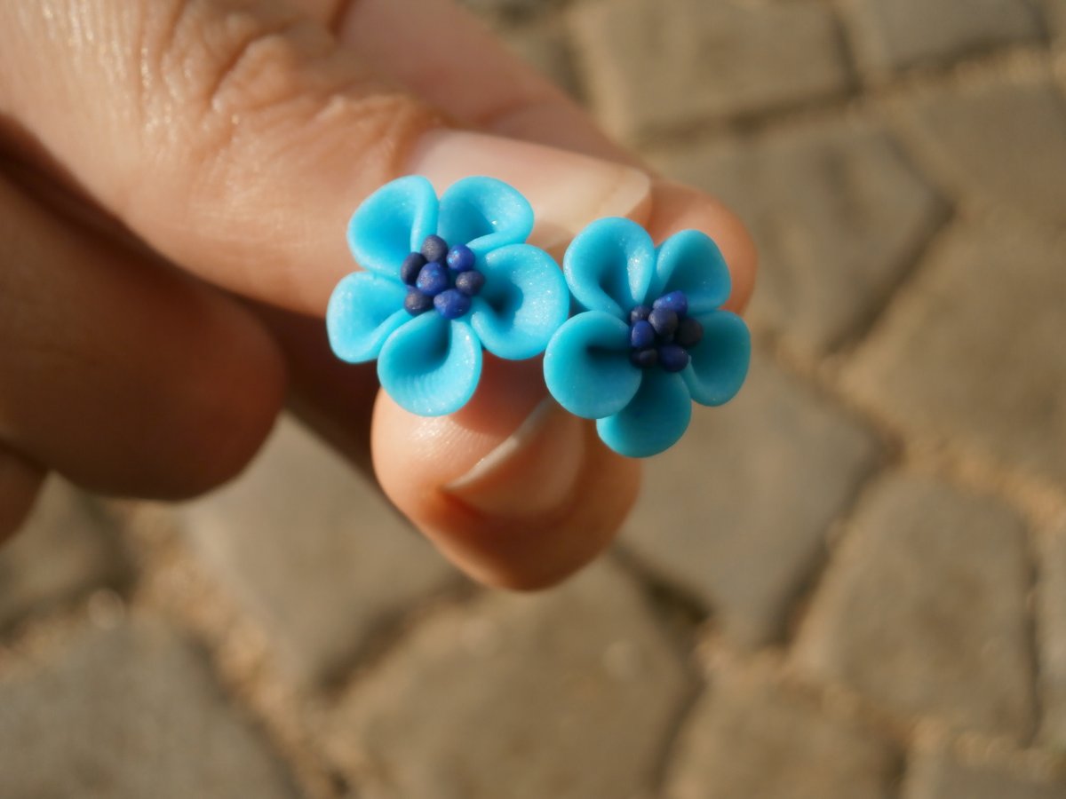 Náušnice kytičky modré