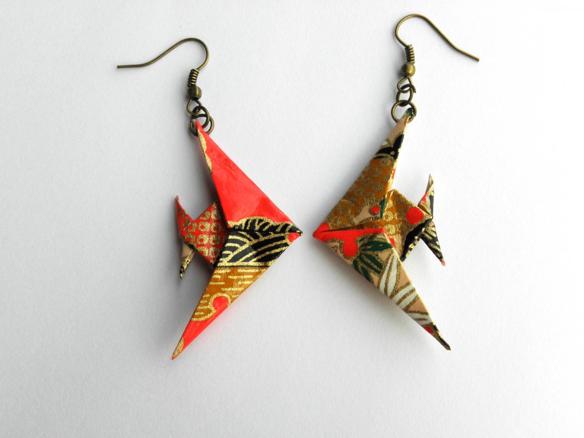 - origami skalár - náušnice