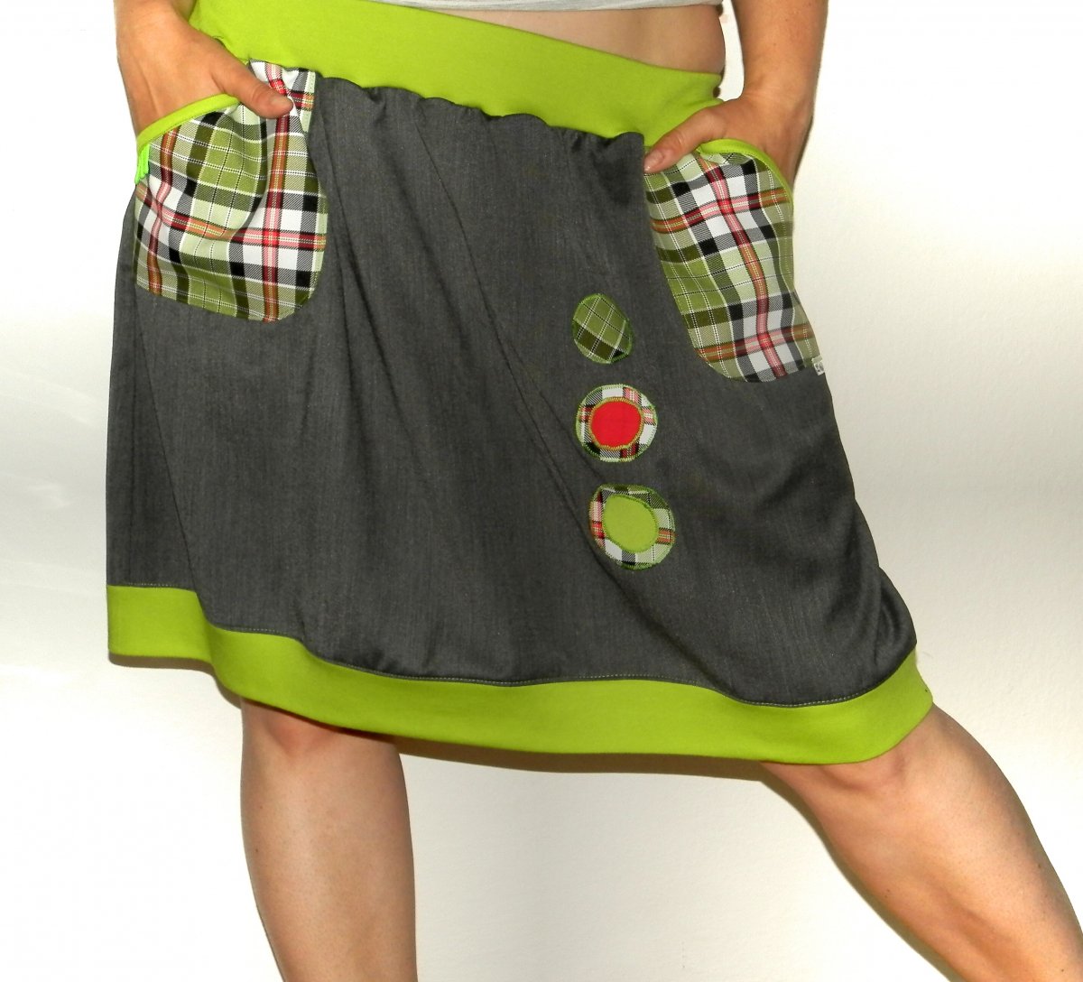 dámská sukně ÁČKOVÁ zelená šedá