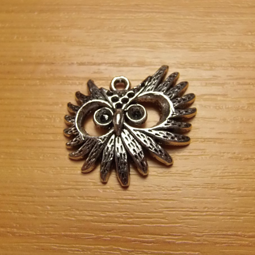 Sova -  starostříbro - 31mm x 29mm