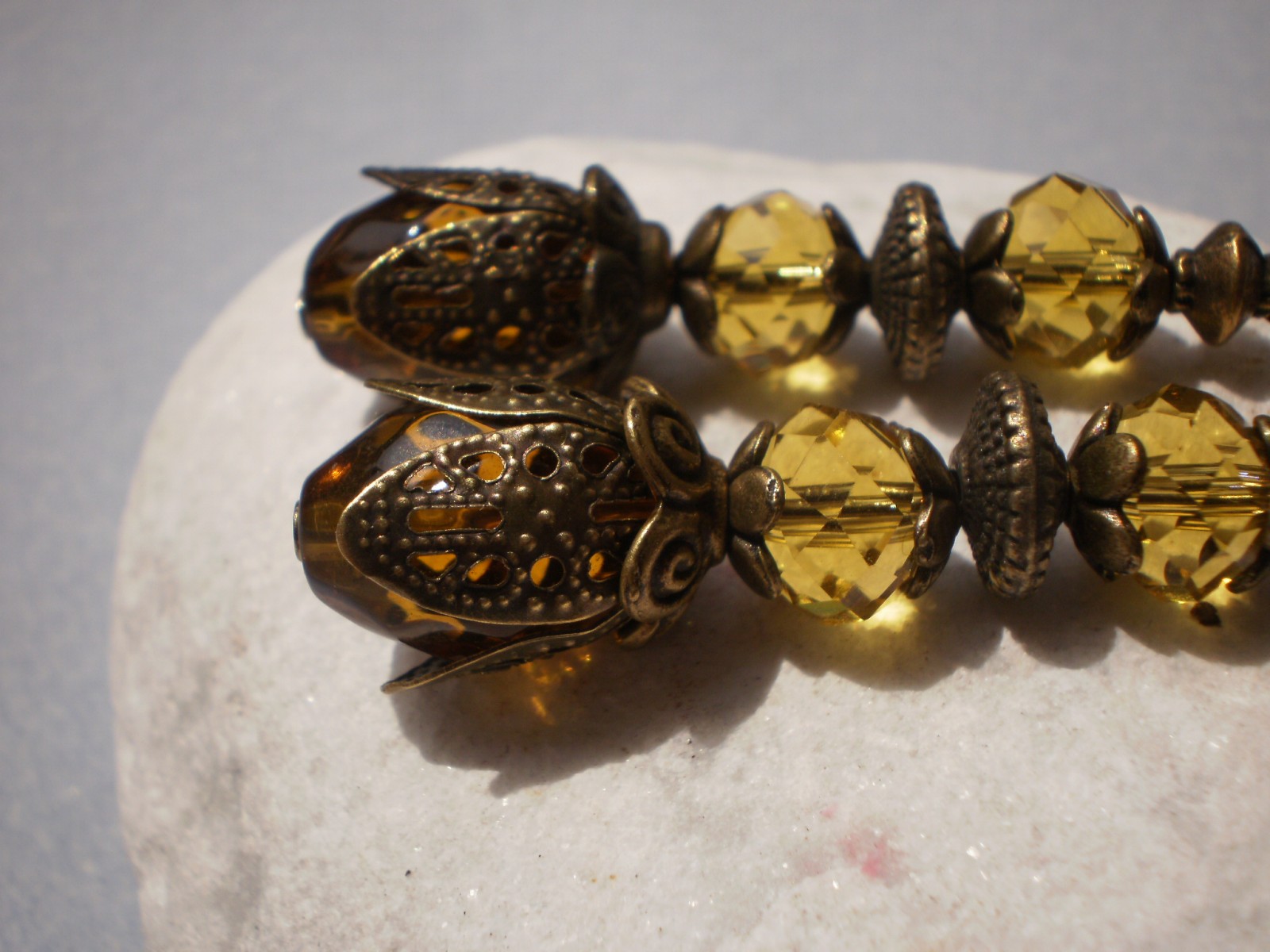 Vintage žluté náušnice