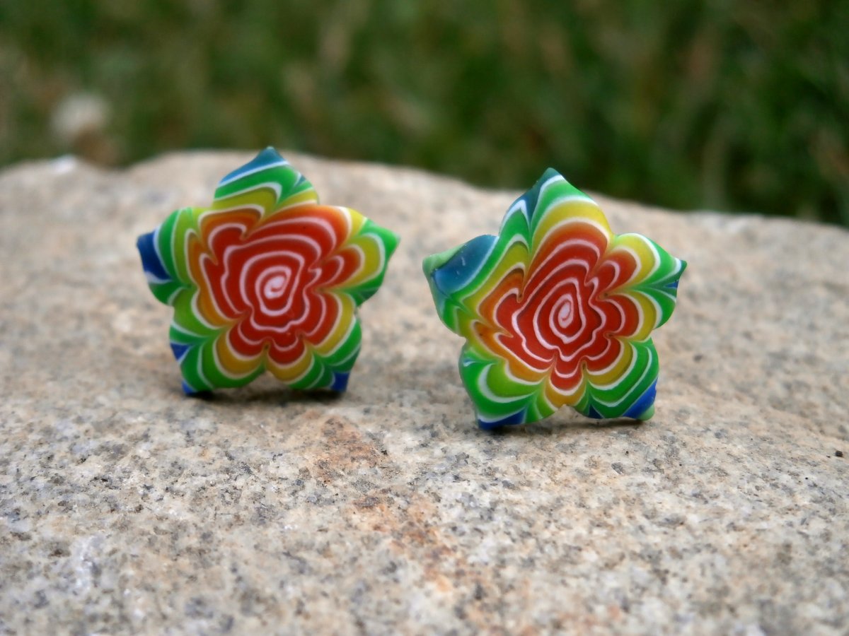 Náušnice duhové – bodovky