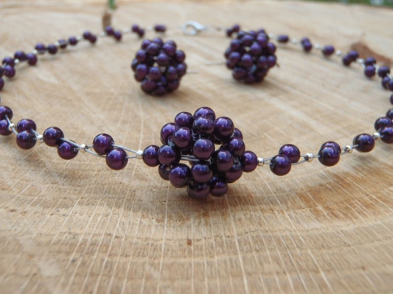 Fialová perličková sada