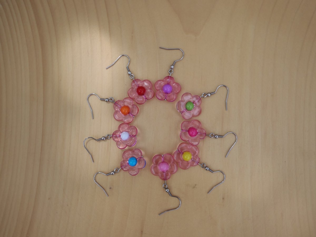 růžové kytičky - chirurgická ocel