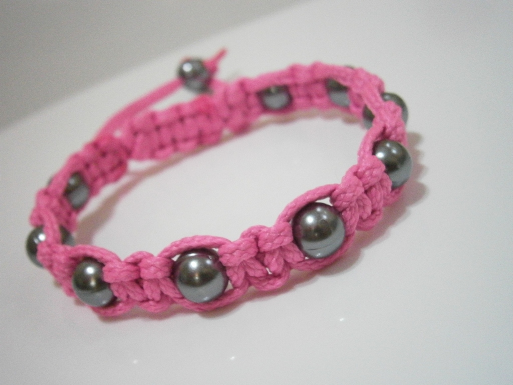 Shamballa náramek růžový